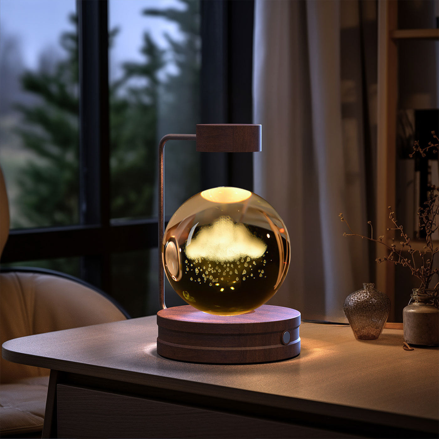 Lampada di cristallo sferica 3D