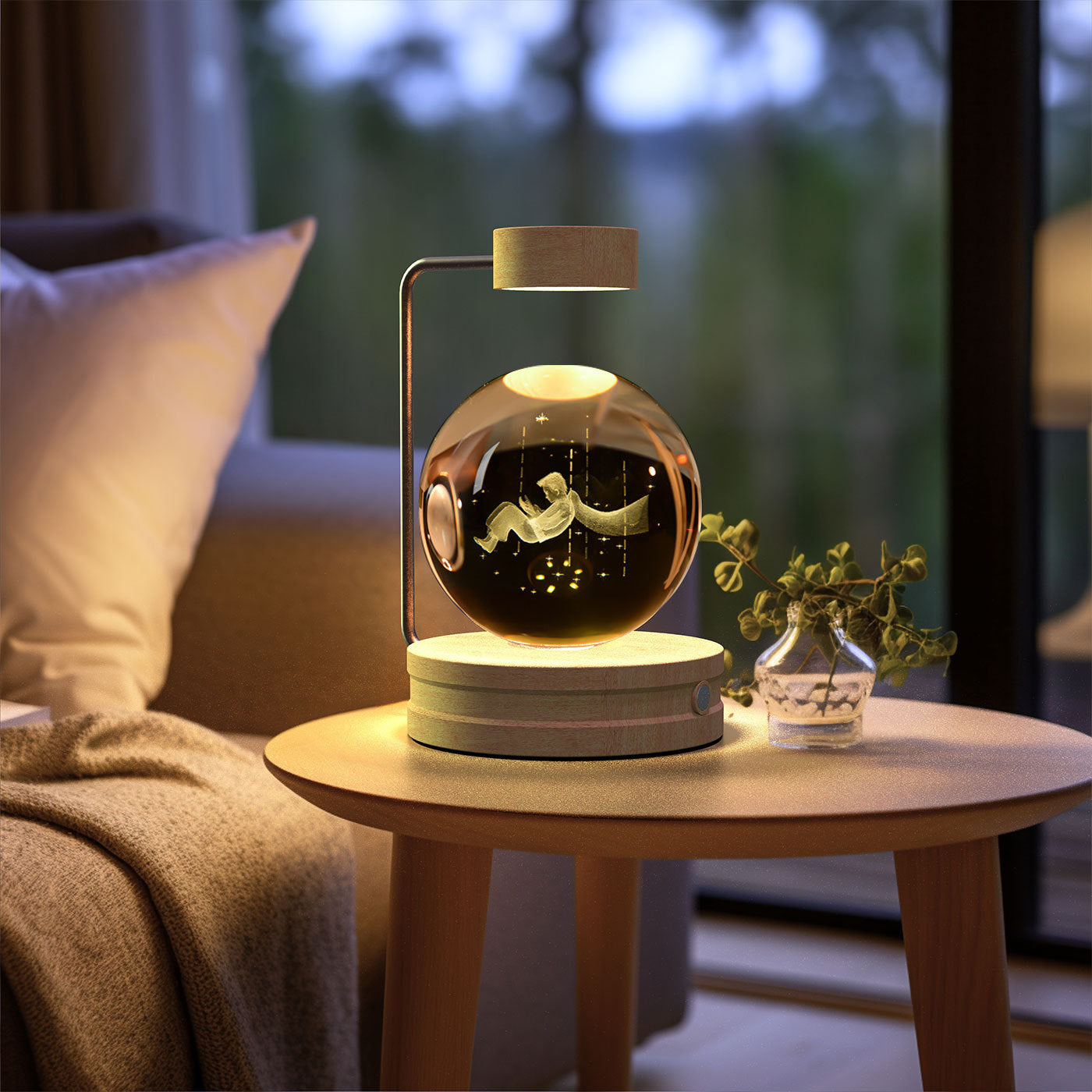 Lampada di cristallo sferica 3D