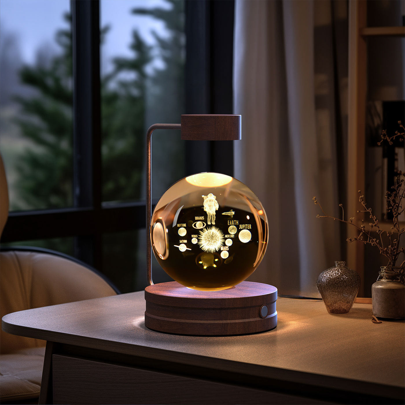 Lampada di cristallo sferica 3D