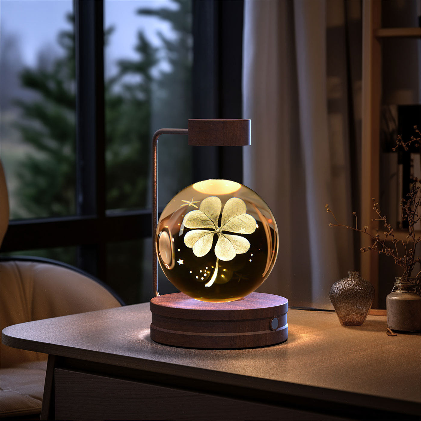 Lampada di cristallo sferica 3D