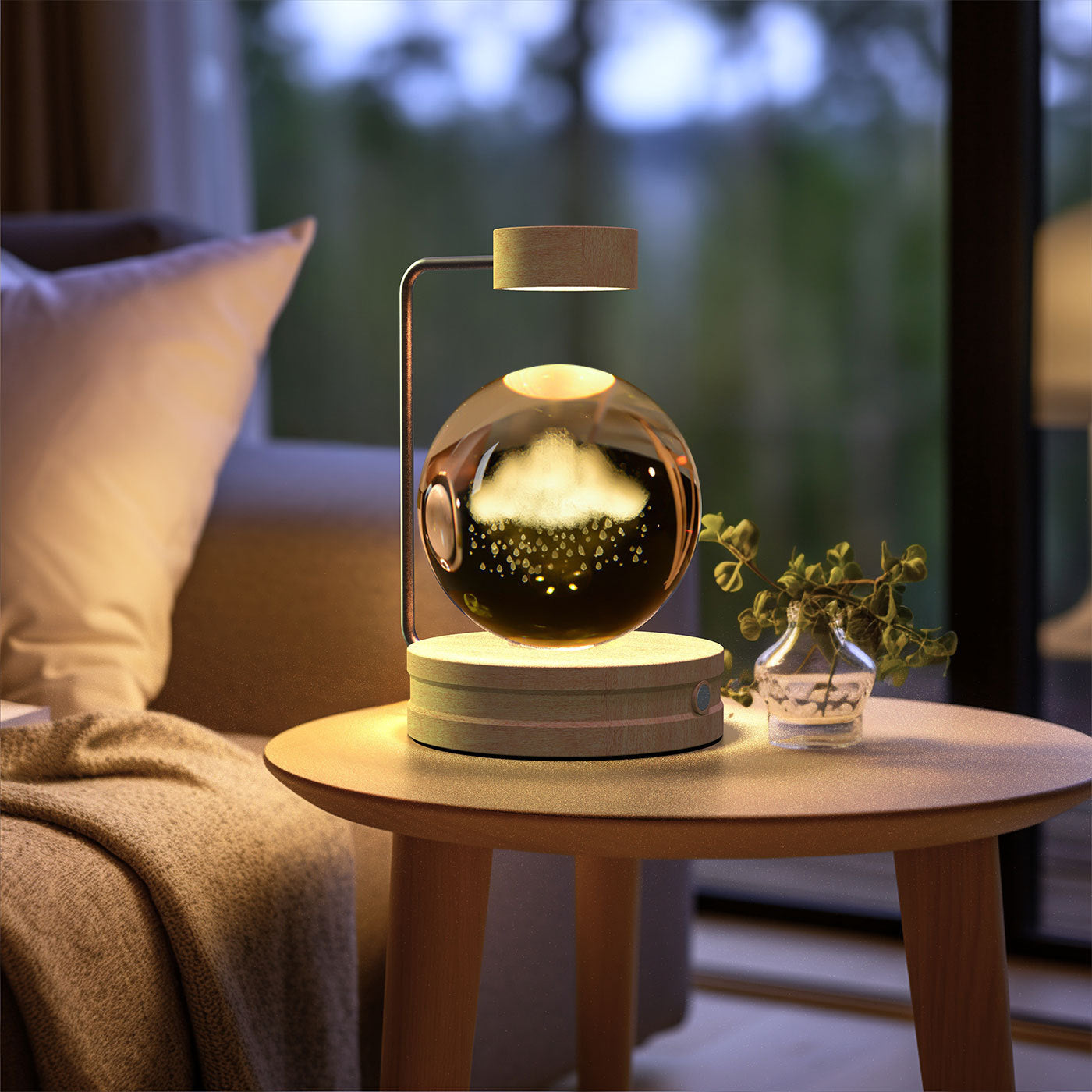 Lampada di cristallo sferica 3D