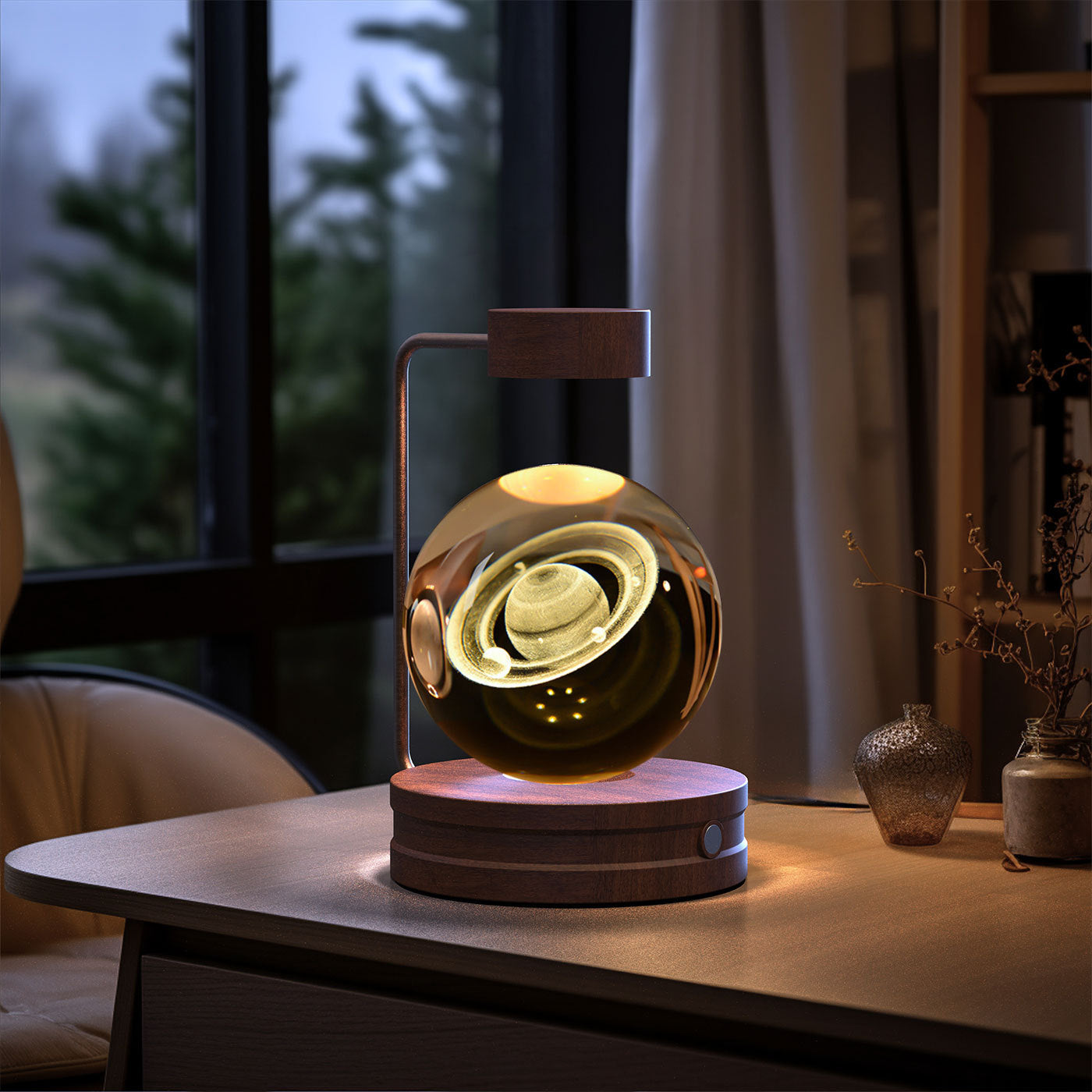 Lampada di cristallo sferica 3D