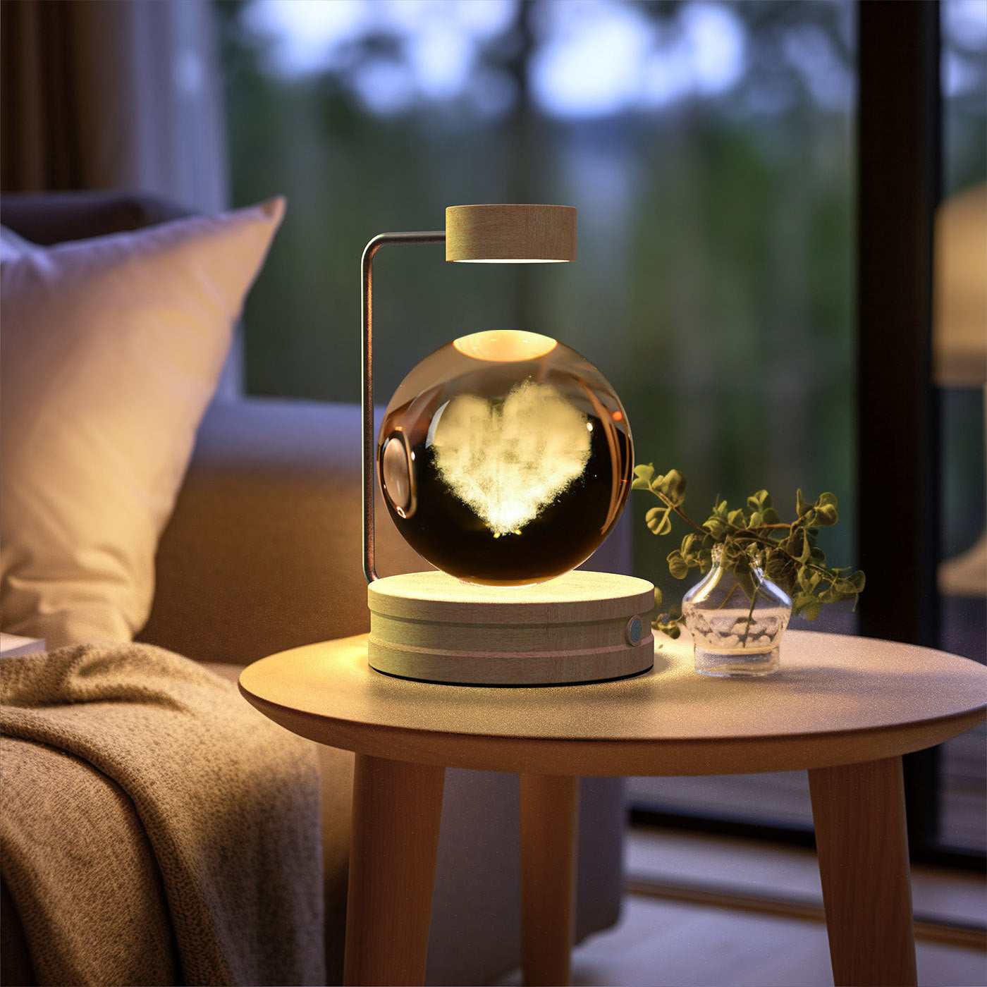 Lampada di cristallo sferica 3D