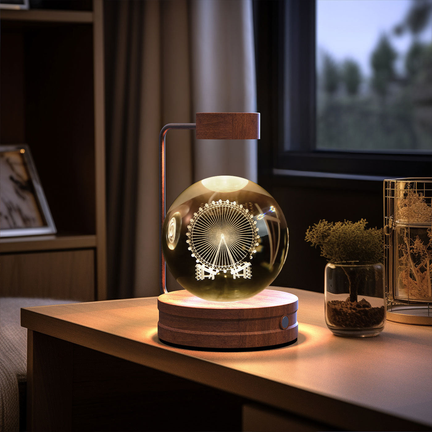 Lampada di cristallo sferica 3D
