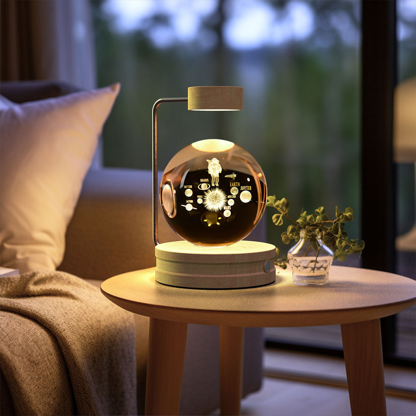 Lampada di cristallo sferica 3D
