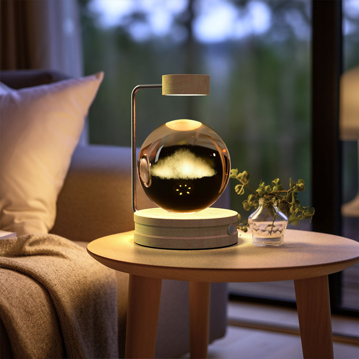 Lampada di cristallo sferica 3D