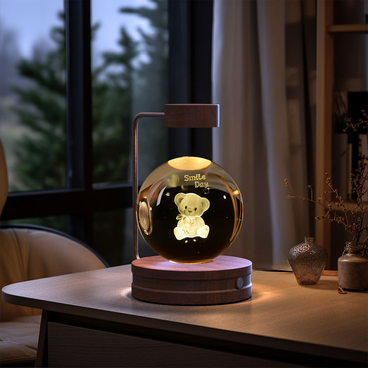Lampada di cristallo sferica 3D