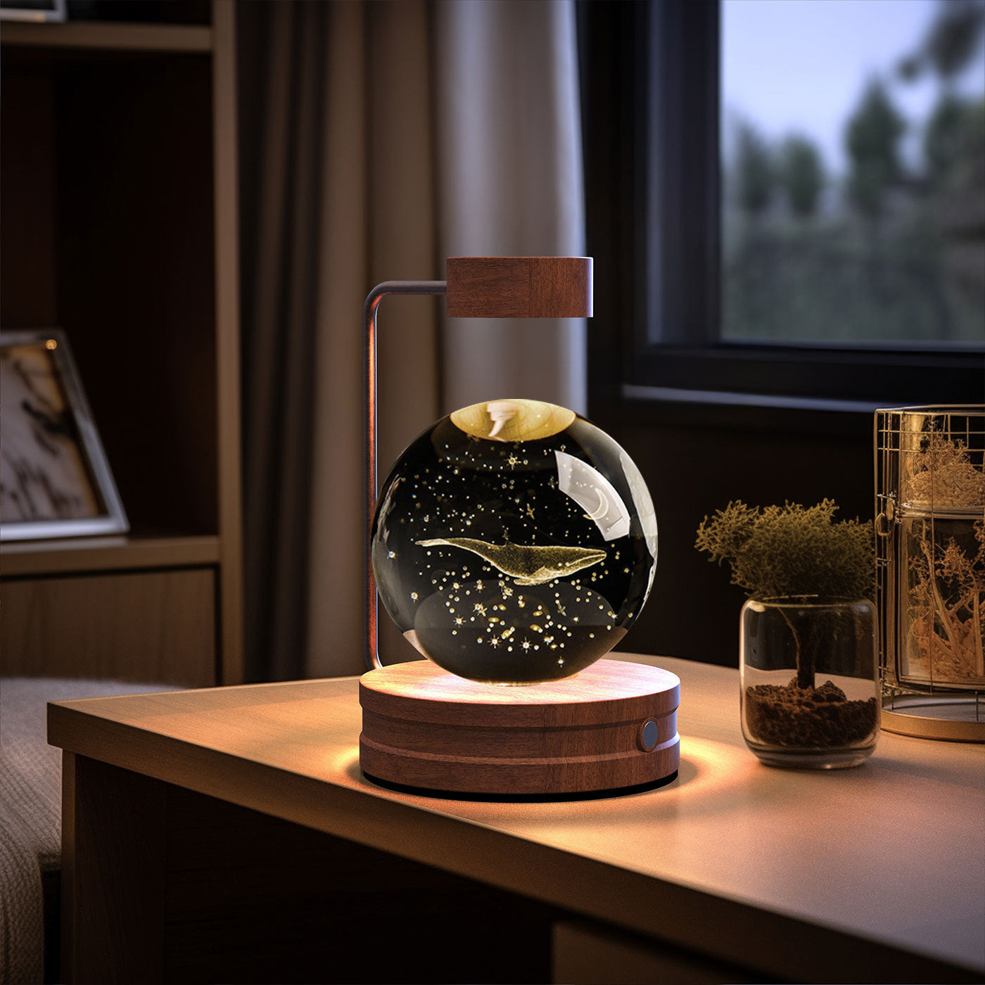 Lampada di cristallo sferica 3D