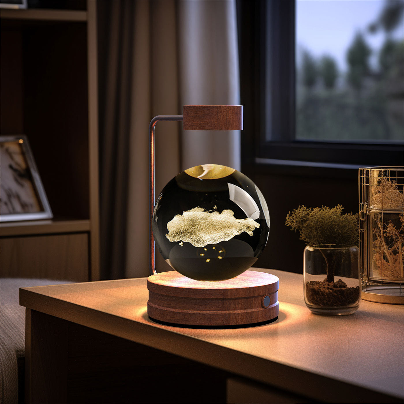 Lampada di cristallo sferica 3D