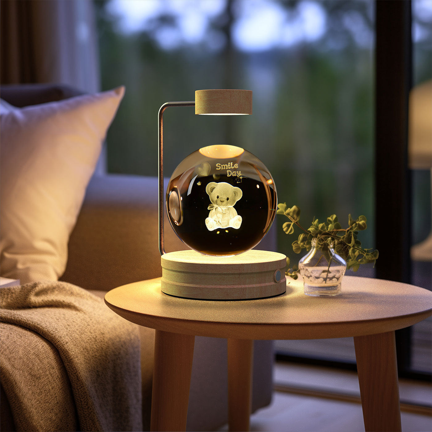 Lampada di cristallo sferica 3D