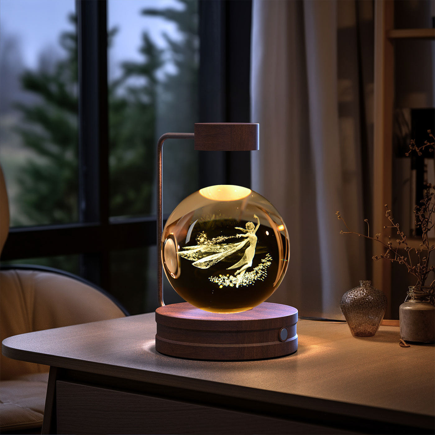 Lampada di cristallo sferica 3D