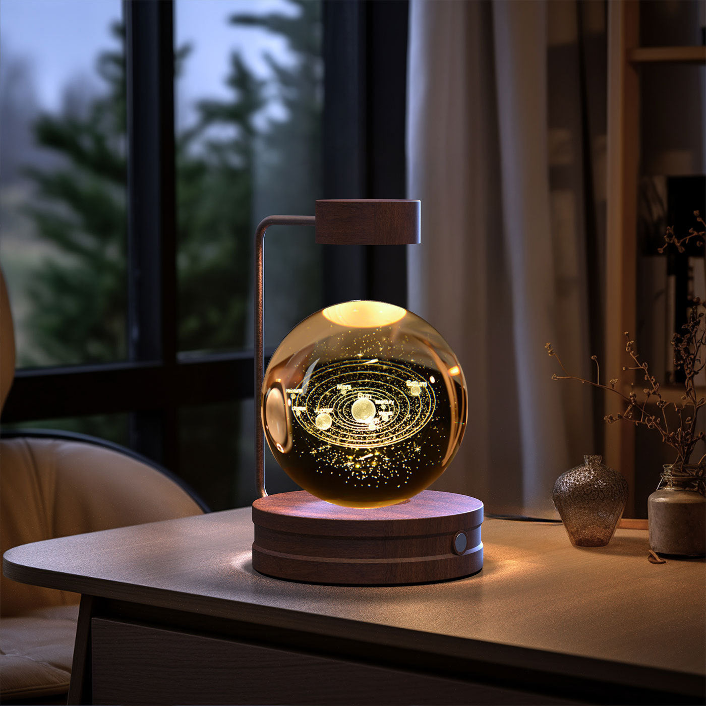 Lampada di cristallo sferica 3D