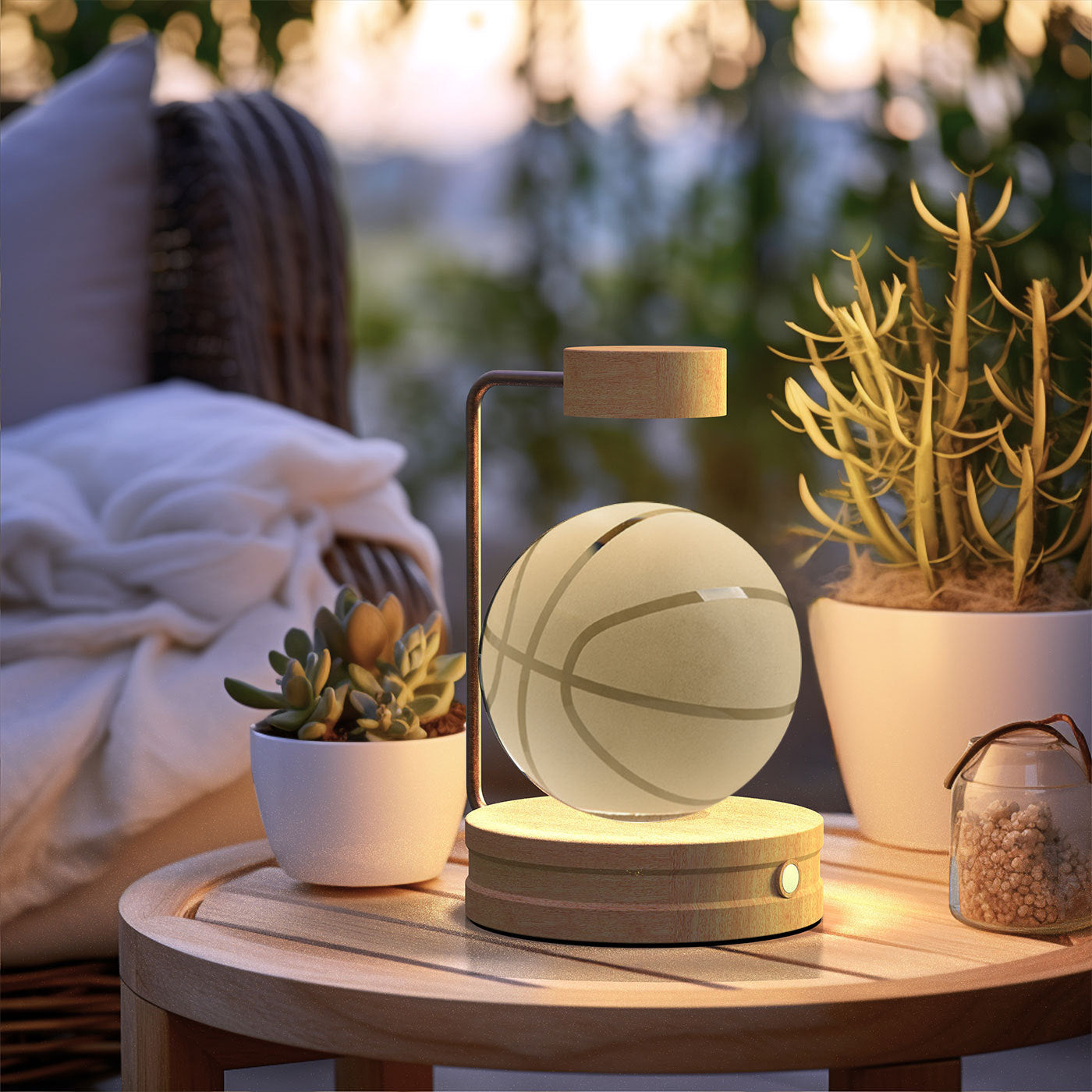 Lampada di cristallo sferica 3D