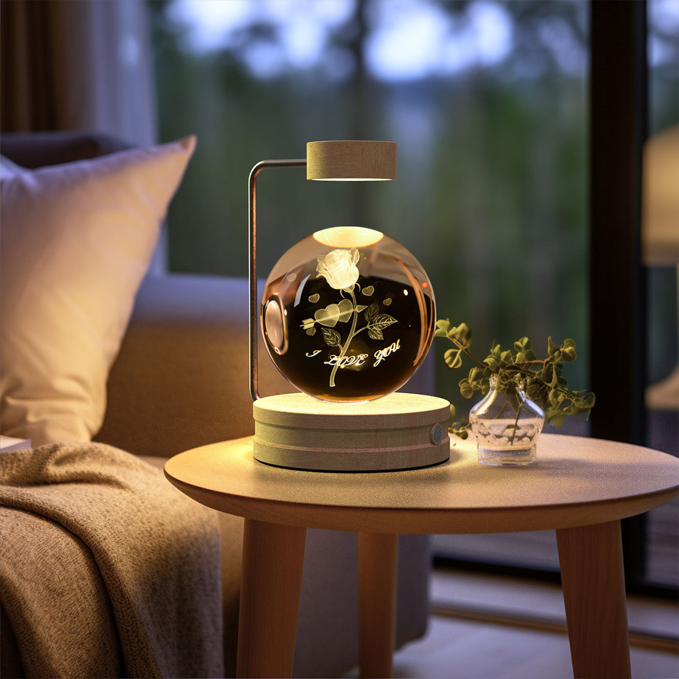 Lampada di cristallo sferica 3D