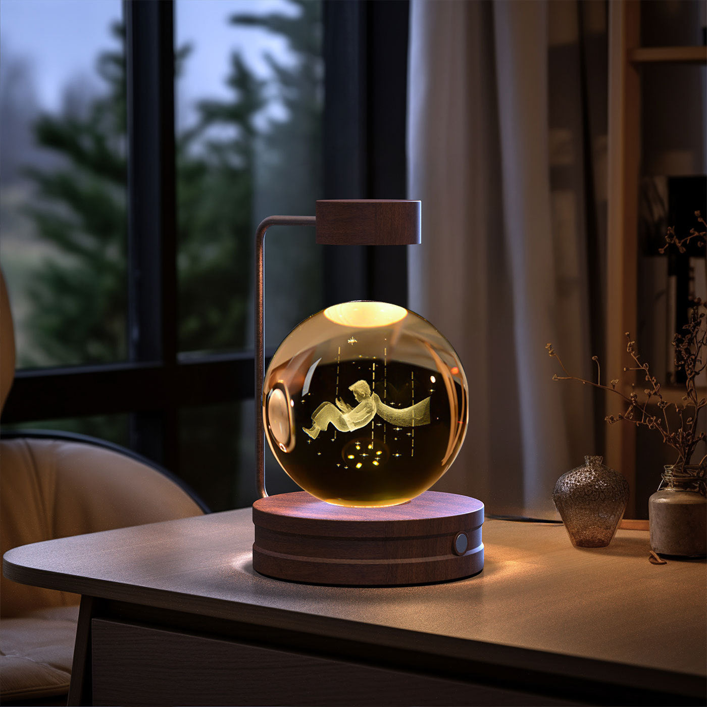Lampada di cristallo sferica 3D
