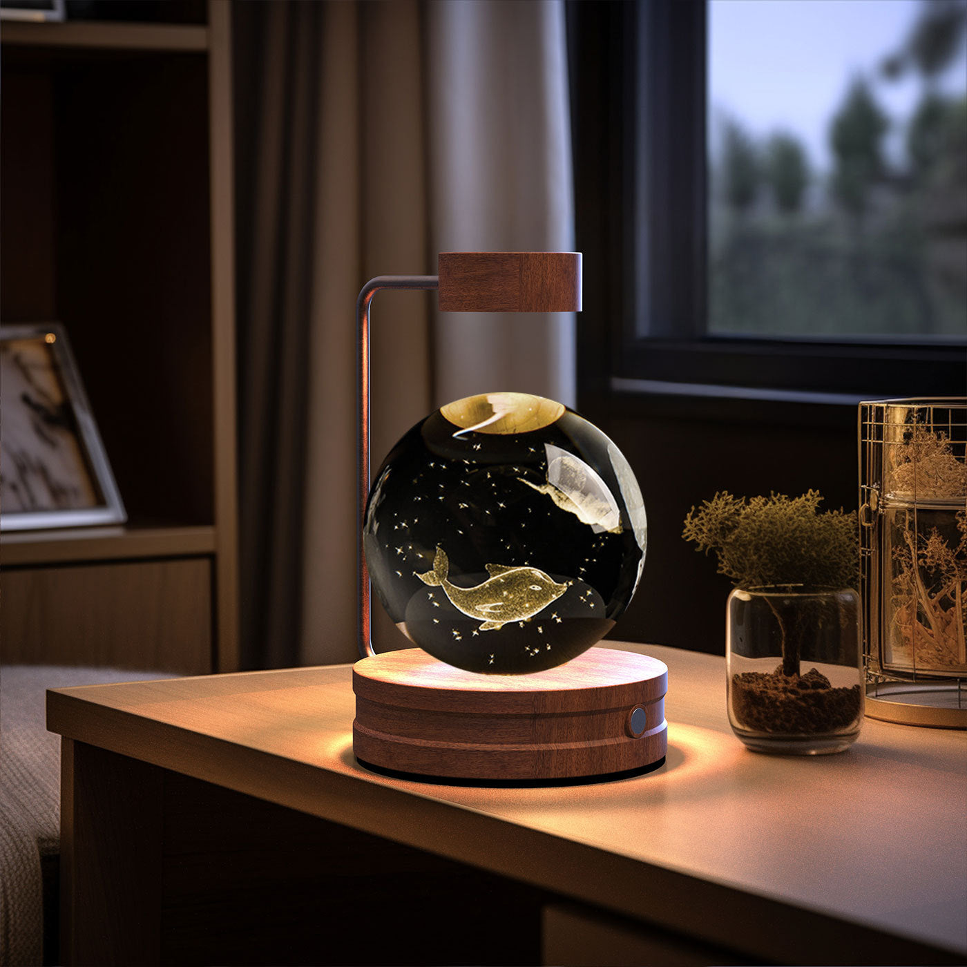 Lampada di cristallo sferica 3D