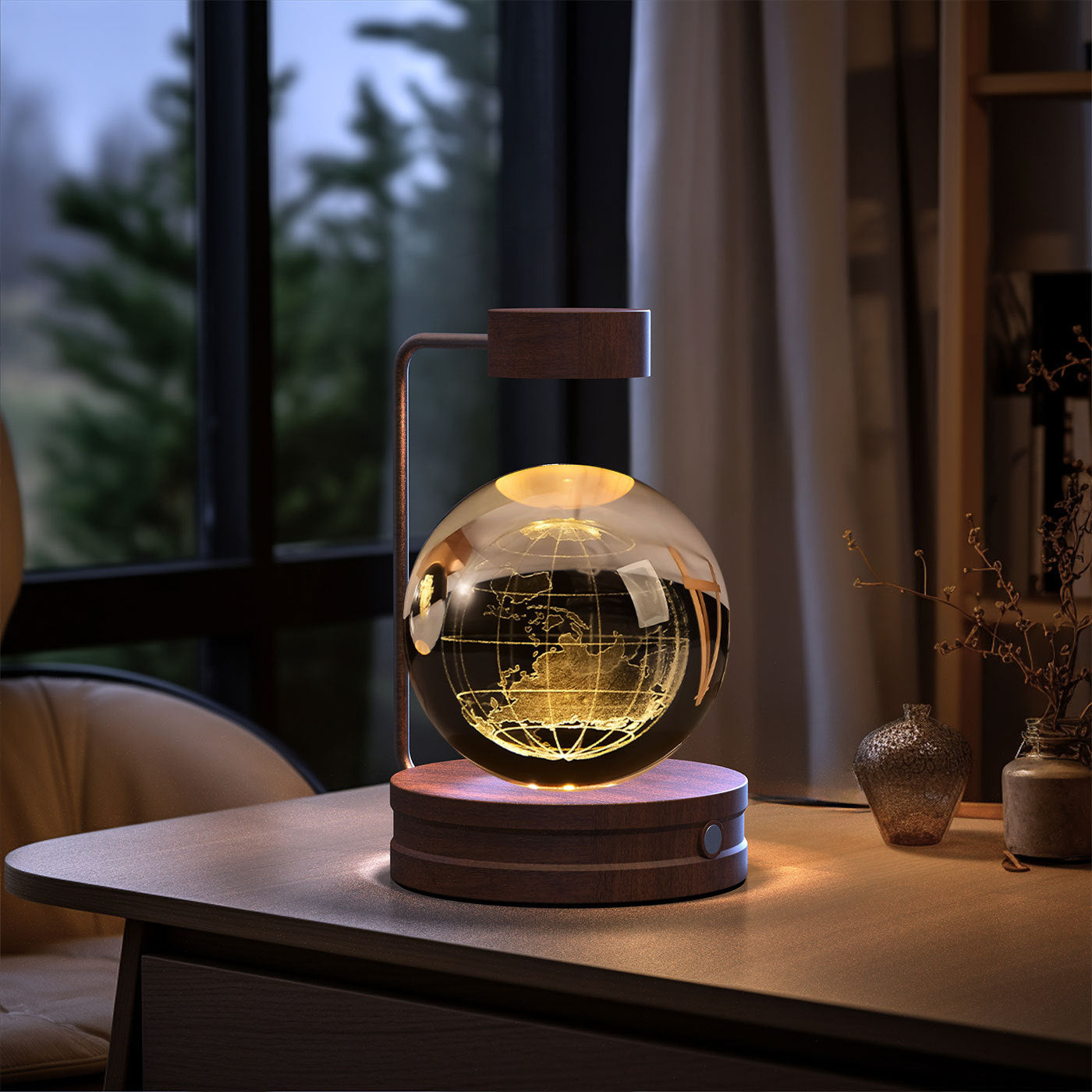 Lampada di cristallo sferica 3D