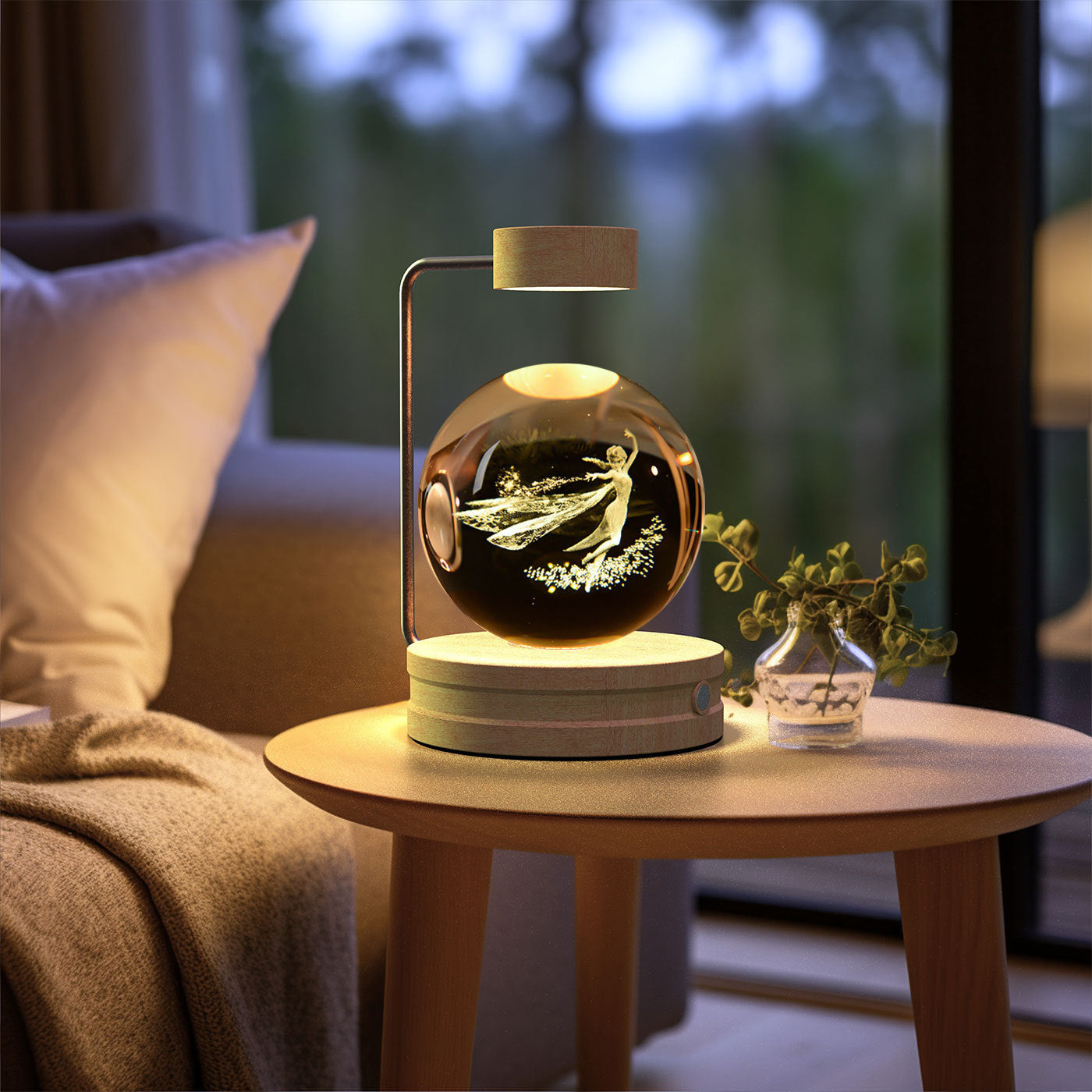 Lampada di cristallo sferica 3D